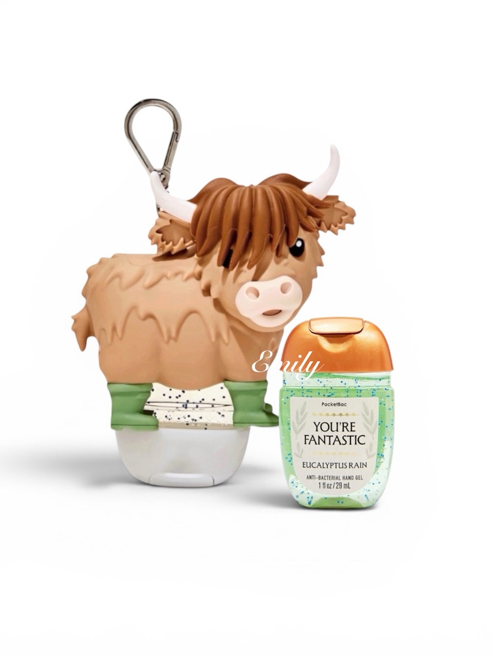 Bath & Body Works HIGHLAND COW PocketBac Holder EUCALYPTUS RAIN Set